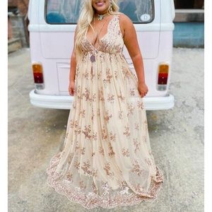 Golden Goddess Sequin Dress